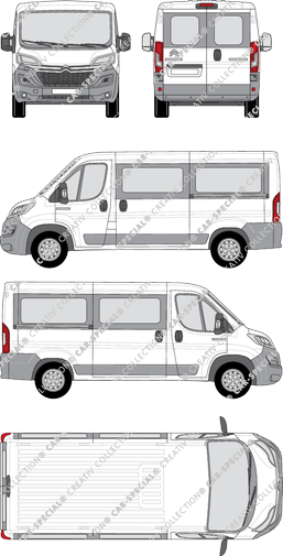 Citroën Relay, minibus, L2H1, Rear Wing Doors, 2 Sliding Doors (2014)