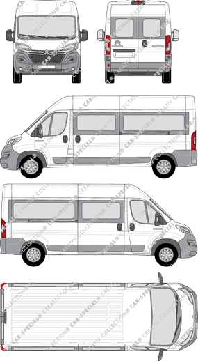 Citroën Relay, minibus, L3H2, Rear Wing Doors, 2 Sliding Doors (2014)