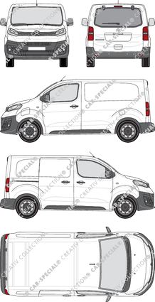 Citroën ë-Dispatch, van/transporter, XS, rear window, Rear Flap, 1 Sliding Door (2020)
