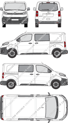 Citroën ë-Dispatch, van/transporter, M, rear window, double cab, Rear Flap, 2 Sliding Doors (2020)