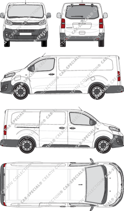 Citroën ë-Dispatch, van/transporter, XL, rear window, Rear Flap, 1 Sliding Door (2020)