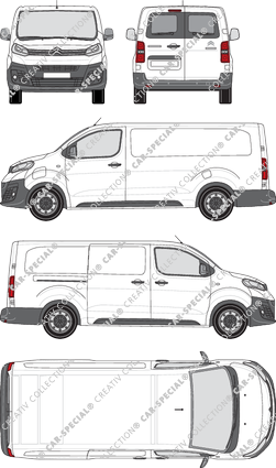Citroën ë-Dispatch, Kastenwagen, XL, Heck verglast, Rear Wing Doors, 1 Sliding Door (2020)