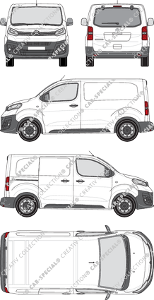 Citroën Dispatch, van/transporter, XS, rear window, Rear Flap, 1 Sliding Door (2016)