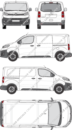 Citroën Dispatch, van/transporter, M, rear window, Rear Flap, 2 Sliding Doors (2016)