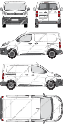 Citroën Dispatch, van/transporter, XS, rear window, Rear Wing Doors, 2 Sliding Doors (2016)