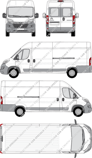 Citroën ë-Jumper, van/transporter, L4H2, rear window, Rear Wing Doors, 2 Sliding Doors (2021)