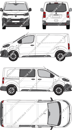 Citroën ë-Jumpy, Kastenwagen, M, teilverglast rechts, Rear Flap, 1 Sliding Door (2024)