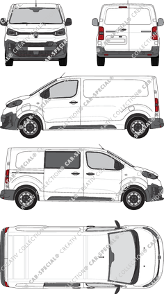 Citroën ë-Jumpy, Kastenwagen, M, teilverglast rechts, Rear Wing Doors, 1 Sliding Door (2024)