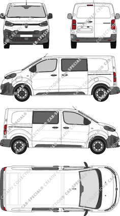 Citroën ë-Jumpy, van/transporter, M, double cab, Rear Wing Doors, 2 Sliding Doors (2024)