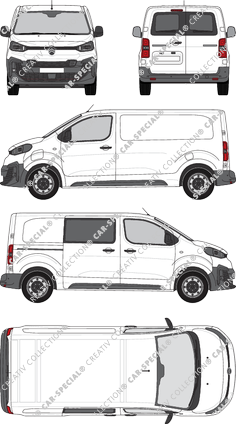 Citroën ë-Jumpy, van/transporter, M, teilverglast rechts, Heck vergl., Rear Wing Doors, 1 Sliding Door (2024)