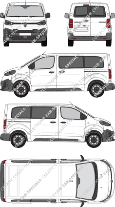 Citroën ë-Jumpy, minibus, M, Rear Wing Doors, 2 Sliding Doors (2024)