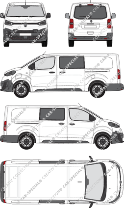 Citroën ë-Jumpy, fourgon, XL, Heck verglast, double cabine, Rear Flap, 2 Sliding Doors (2024)