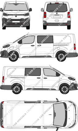 Citroën ë-Jumpy, van/transporter, XL, rear window, double cab, Rear Flap, 2 Sliding Doors (2024)