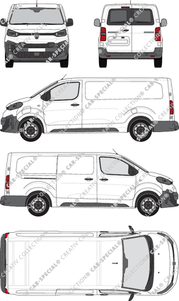 Citroën ë-Jumpy, van/transporter, XL, rear window, Rear Wing Doors, 1 Sliding Door (2024)