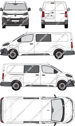 Citroën ë-Jumpy, van/transporter, XL, double cab, Rear Wing Doors, 1 Sliding Door (2024)