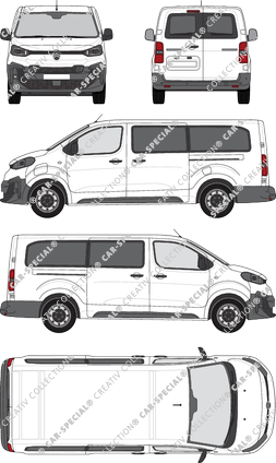 Citroën ë-Jumpy, minibus, XL, Rear Wing Doors, 2 Sliding Doors (2024)
