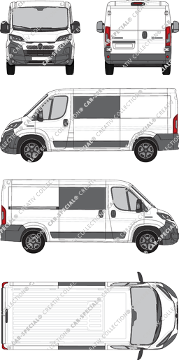 Citroën Jumper, van/transporter, L2H1, double cab, Rear Wing Doors, 1 Sliding Door (2024)