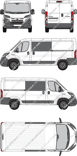 Citroën Jumper, van/transporter, L2H1, double cab, Rear Wing Doors, 2 Sliding Doors (2024)