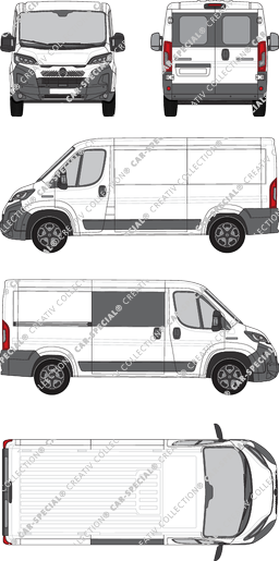 Citroën Jumper, van/transporter, L2H1, teilverglast rechts, Heck vergl., Rear Wing Doors, 1 Sliding Door (2024)