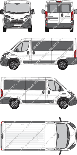 Citroën Jumper, minibus, L2H1, Rear Wing Doors, 2 Sliding Doors (2024)
