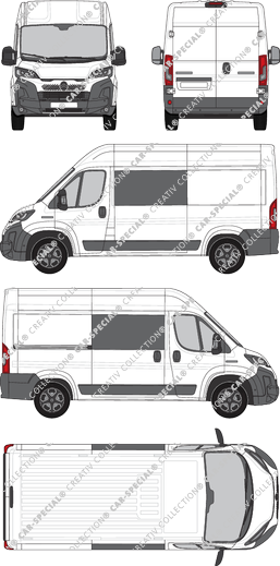 Citroën Jumper, van/transporter, L2H2, double cab, Rear Wing Doors, 1 Sliding Door (2024)