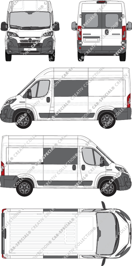 Citroën Jumper, van/transporter, L2H2, rear window, double cab, Rear Wing Doors, 1 Sliding Door (2024)