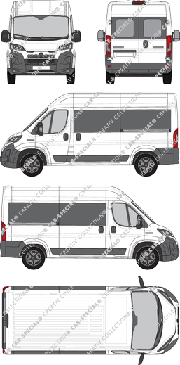 Citroën Jumper, minibus, L2H2, Rear Wing Doors, 2 Sliding Doors (2024)