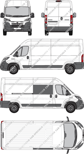 Citroën Jumper, furgón, L3H2, teilverglast rechts, Rear Wing Doors, 1 Sliding Door (2024)