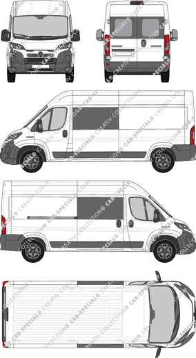 Citroën Jumper, van/transporter, L3H2, rear window, double cab, Rear Wing Doors, 1 Sliding Door (2024)