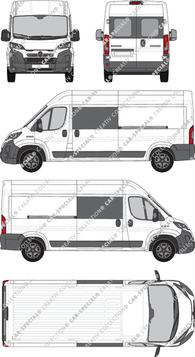 Citroën Jumper, van/transporter, L3H2, rear window, double cab, Rear Wing Doors, 2 Sliding Doors (2024)