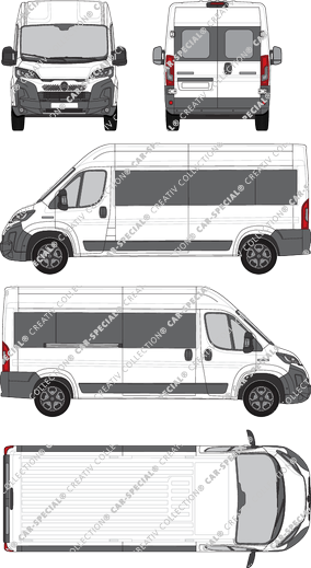 Citroën Jumper, minibus, L3H2, Rear Wing Doors, 1 Sliding Door (2024)