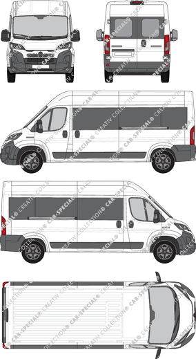 Citroën Jumper, microbús, L3H2, Rear Wing Doors, 2 Sliding Doors (2024)