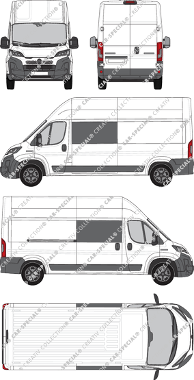 Citroën Jumper, van/transporter, L3H3, double cab, Rear Wing Doors, 1 Sliding Door (2024)