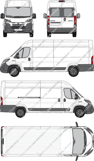 Citroën Jumper, van/transporter, L4H2, rear window, Rear Wing Doors, 1 Sliding Door (2024)