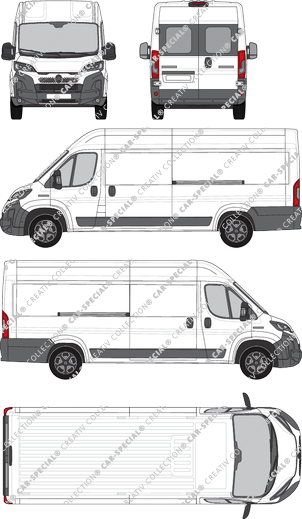 Citroën Jumper, van/transporter, L4H2, rear window, Rear Wing Doors, 2 Sliding Doors (2024)