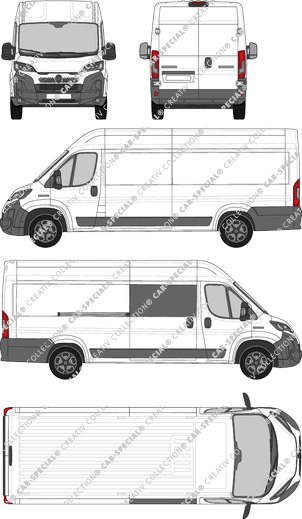 Citroën Jumper, fourgon, L4H2, teilverglast rechts, Rear Wing Doors, 1 Sliding Door (2024)