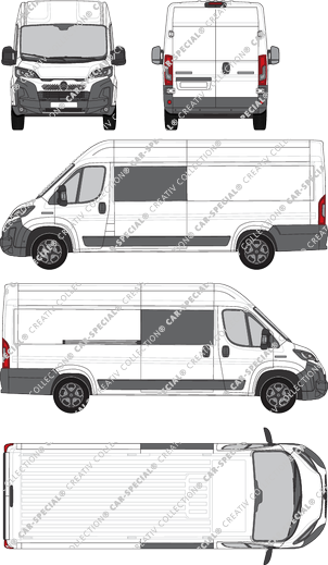 Citroën Jumper, van/transporter, L4H2, double cab, Rear Wing Doors, 1 Sliding Door (2024)