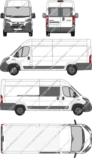 Citroën Jumper, fourgon, L4H2, teilverglast rechts, Heck vergl., Rear Wing Doors, 1 Sliding Door (2024)