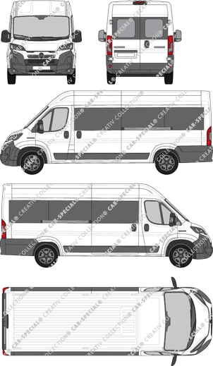 Citroën Jumper, minibus, L4H2, Rear Wing Doors, 2 Sliding Doors (2024)