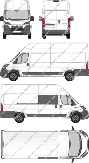 Citroën Jumper, van/transporter, L4H3, teilverglast rechts, Rear Wing Doors, 1 Sliding Door (2024)