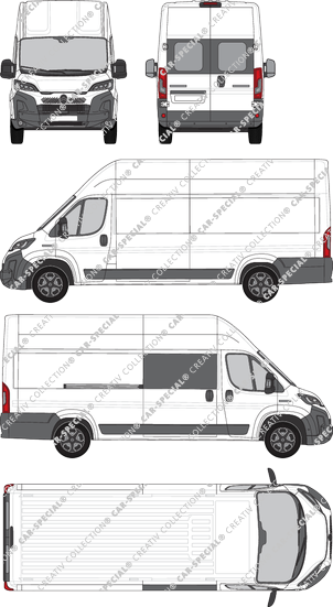 Citroën Jumper, furgone, L4H3, teilverglast rechts, Heck vergl., Rear Wing Doors, 1 Sliding Door (2024)