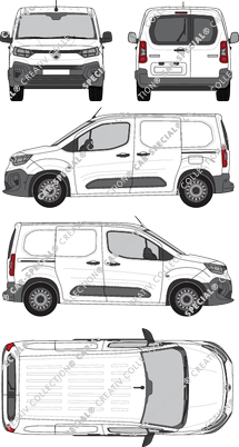 Citroën Berlingo, furgone, vitre arrière, Rear Wing Doors, 2 Sliding Doors (2024)