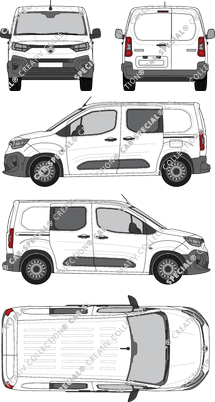 Citroën Berlingo, fourgon, double cabine, Rear Wing Doors, 2 Sliding Doors (2024)