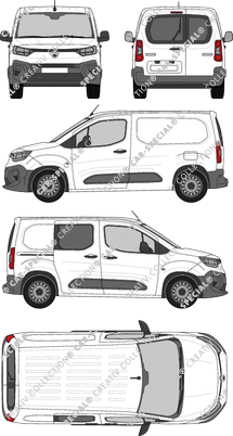 Citroën Berlingo, furgone, teilverglast rechts, Heck vergl., Rear Wing Doors, 1 Sliding Door (2024)