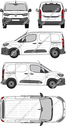 Citroën Berlingo, furgone, vitre arrière, Rear Flap, 2 Sliding Doors (2024)
