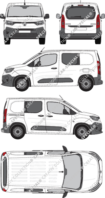 Citroën Berlingo, fourgon, Heck verglast, double cabine, Rear Flap, 1 Sliding Door (2024)