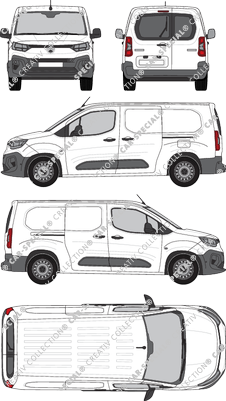 Citroën Berlingo, furgone, vitre arrière, Rear Wing Doors, 2 Sliding Doors (2024)