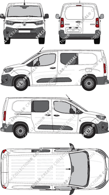 Citroën Berlingo, fourgon, double cabine, Rear Wing Doors, 1 Sliding Door (2024)