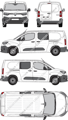 Citroën Berlingo, fourgon, double cabine, Rear Wing Doors, 2 Sliding Doors (2024)