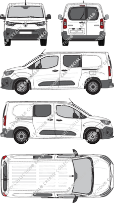 Citroën Berlingo, van/transporter, rear window, double cab, Rear Wing Doors, 2 Sliding Doors (2024)